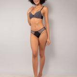 Reggiseno con coppe graduate in pizzo Macramè - NERO - MA23