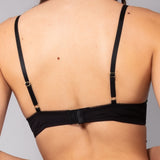 Reggiseno push-up con ferretto in pizzo Macramè - NERO - MA24