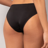 Slip in microfibra e pizzo Macramé - NERO - MA31