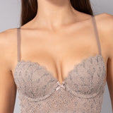 Bustier con coppe imbottite in pizzo Macramè - TORTORA - MA40