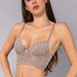 Bustier con coppe imbottite in pizzo Macramè - TORTORA - MA40