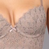 Bustier con coppe imbottite in pizzo Macramè - TORTORA - MA40