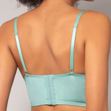 Bustier con coppe imbottite in pizzo Macramè - SALVIA - MA40