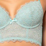 Bustier con coppe imbottite in pizzo Macramè - SALVIA - MA40