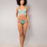Bustier con coppe imbottite in pizzo Macramè - SALVIA - MA40