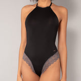 Body con pizzo Macramè - NERO - MA43