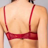 Reggiseno francese con ferretto in tulle ricamato - CILIEGIA - OF22