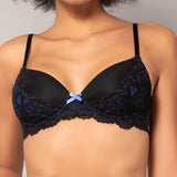 Reggiseno con coppe graduate in tulle ricamato - NERO - OF23