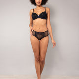 Reggiseno con coppe graduate in tulle ricamato - NERO - OF23