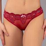 Slip in tulle ricamato - CILIEGIA - OF31