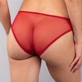 Slip in tulle ricamato - CILIEGIA - OF31