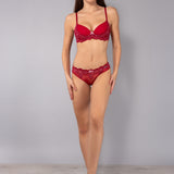 Slip in tulle ricamato - CILIEGIA - OF31