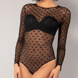 Body in tulle pois - VARIANTE UNICA - SH43