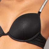 Push-up con coppe imbottite, lunette estraibili, spalline gioiello - VARIANTE UNICA - H - VARIANTE UNICA - SK24 C