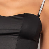 Bustier non imbottito con spalline gioiello - VARIANTE UNICA - H - VARIANTE UNICA - SK40 B