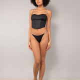 Bustier non imbottito con spalline gioiello - VARIANTE UNICA - H - VARIANTE UNICA - SK40 B