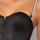 Bustier con coppe imbottite e spalline gioiello - VARIANTE UNICA - H - VARIANTE UNICA - SK41 B