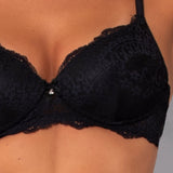 Reggiseno con coppe graduate in pizzo - NERO - VI23