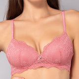 Reggiseno con coppe graduate in pizzo - ROSA ANTICO - VI23