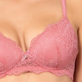Reggiseno con coppe graduate in pizzo - ROSA ANTICO - VI23