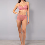 Reggiseno con coppe graduate in pizzo - ROSA ANTICO - VI23