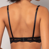 Reggiseno push-up con ferretto in pizzo - NERO - VI24