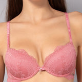 Reggiseno push-up con ferretto in pizzo - ROSA ANTICO - VI24