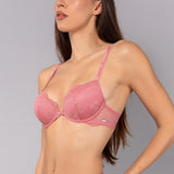 Reggiseno push-up con ferretto in pizzo - ROSA ANTICO - VI24