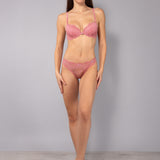Reggiseno push-up con ferretto in pizzo - ROSA ANTICO - VI24