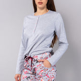 Pigiama serafino - GRIGIO MELANGE - M - GRIGIO MELANGE - BL11