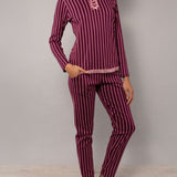 Pigiama lungo serafino - PRUGNA - TT11