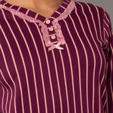 Pigiama lungo serafino - PRUGNA - TT11