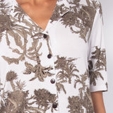 Pigiama con maglia aperta a manica corta e pantalone lungo in viscosa stretch - MILK - SU13