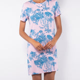 Camicia da notte serafino a manica corta in viscosa stretch - PINK - SU27