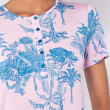 Camicia da notte serafino a manica corta in viscosa stretch - PINK - SU27