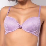 Reggiseno push-up con coppe imbottite, lunette estraibili e ferretto in pizzo - LILLA - DL24