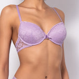 Reggiseno push-up con coppe imbottite, lunette estraibili e ferretto in pizzo - LILLA - DL24