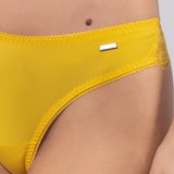 Brasiliana in pizzo e microfibra - GIALLO - PR35