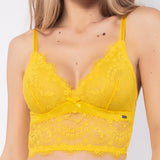 Top non imbottito e senza ferretto in pizzo - GIALLO - PR40