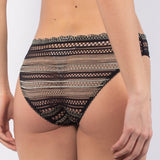 Slip in pizzo geometrico - NERO - RS31