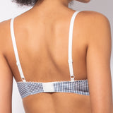 Reggiseno triangolo non imbottito e senza ferretto in microfibra vichy - DENIM - VH20
