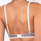 Reggiseno a triangolo con coppe imbottite e senza ferretto in microfibra vichy - NERO - VH21