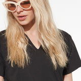 Abito corto in cotone elasticizzato - NERO - AC45