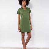 Abito corto in cotone elasticizzato - VERDE - AC45