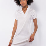 Abito corto in cotone elasticizzato - MILK - AC45