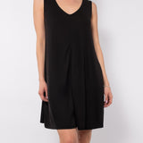 Abito corto in tessuto soft touch - NERO - AC77
