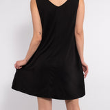 Abito corto in tessuto soft touch - NERO - AC77