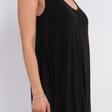Abito corto in tessuto soft touch - NERO - AC77