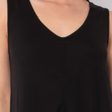 Abito corto in tessuto soft touch - NERO - AC77