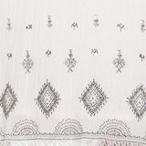 Abito midi in cotone con ricami e frange - MILK - AM51